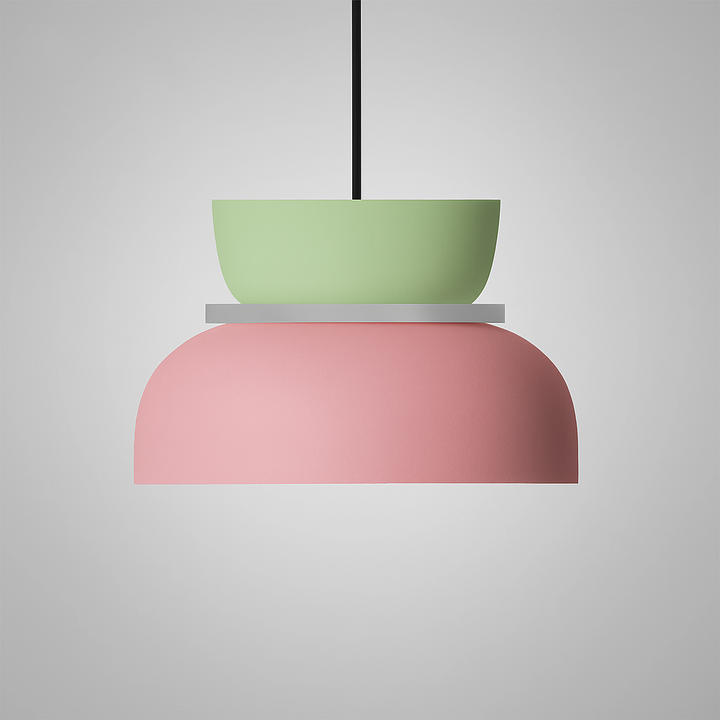 Nordmere dual-tone dome pendant light. Contemporary ceiling fixture, enhancing modern decor.