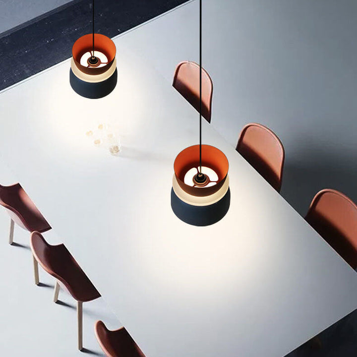 Contemporary dual-tone dome pendant light. Nordic design ceiling lamp, great for open plan living.