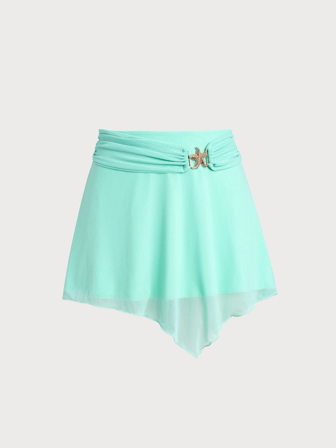 Elegant off-white women's skirt with subtle star embellishments, perfect for beach cover-up.