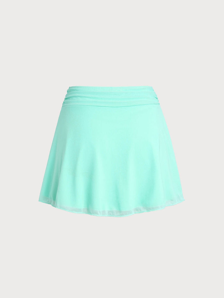 Summer fashion off-white women's skirt with star details, a stylish beach cover-up.