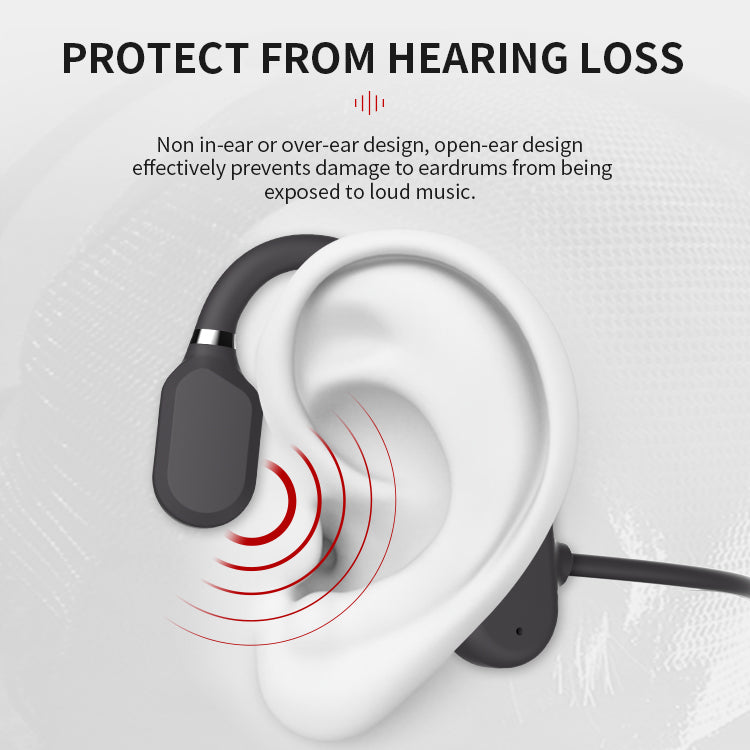 Active individual wearing sweatproof open-ear Bluetooth headphones for gym workouts and active lifestyles.