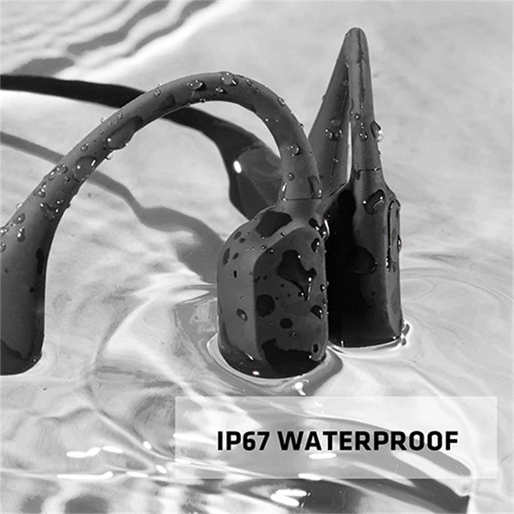 Sleek open-ear wireless headphones with comfortable fit, designed for safe listening during sports.