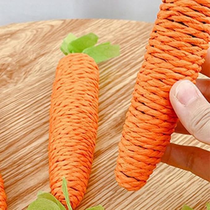 Durable sisal carrot cat toy for scratching & play, an essential interactive pet accessory for felines.