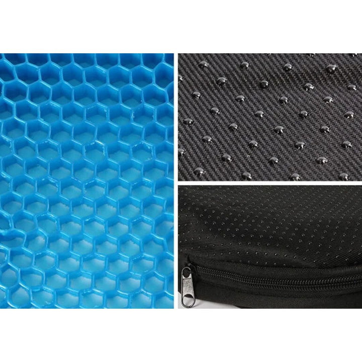 Orthopedic gel seat cushion for ultimate comfort & back/tailbone pain relief; perfect for office, home, or car.