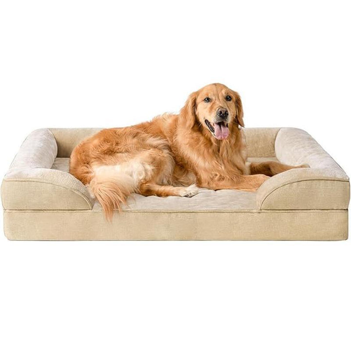 Orthopedic memory foam dog bed for small dogs, providing joint support & ultimate pet comfort.