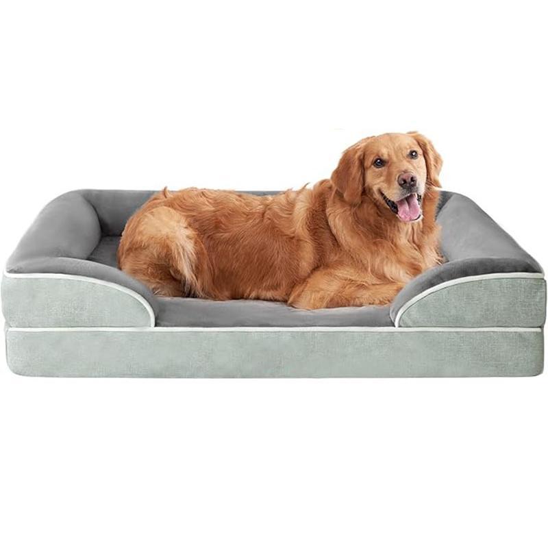 Small dog orthopedic bed with advanced joint support, made from comfortable memory foam for pet comfort.