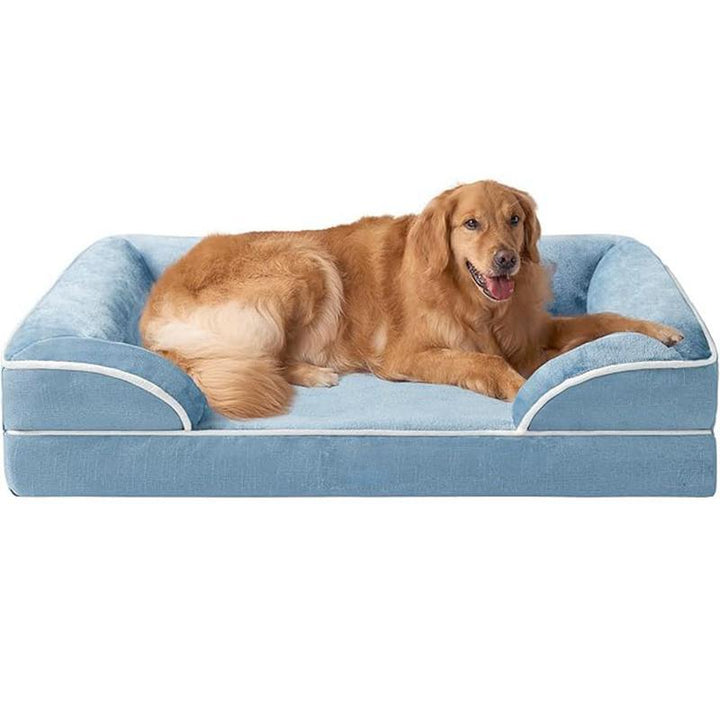 Premium small dog orthopedic bed, a stylish piece of pet furniture with memory foam for joint support.