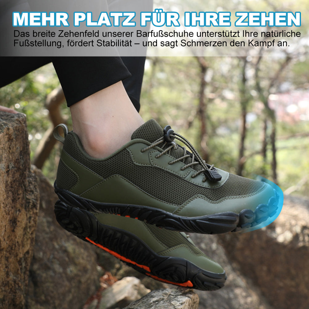 Waterproof barefoot walking shoes with orthopedic support for foot health.