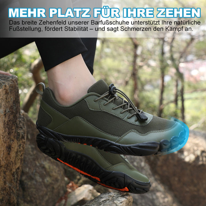 Waterproof barefoot walking shoes with orthopedic support for foot health.