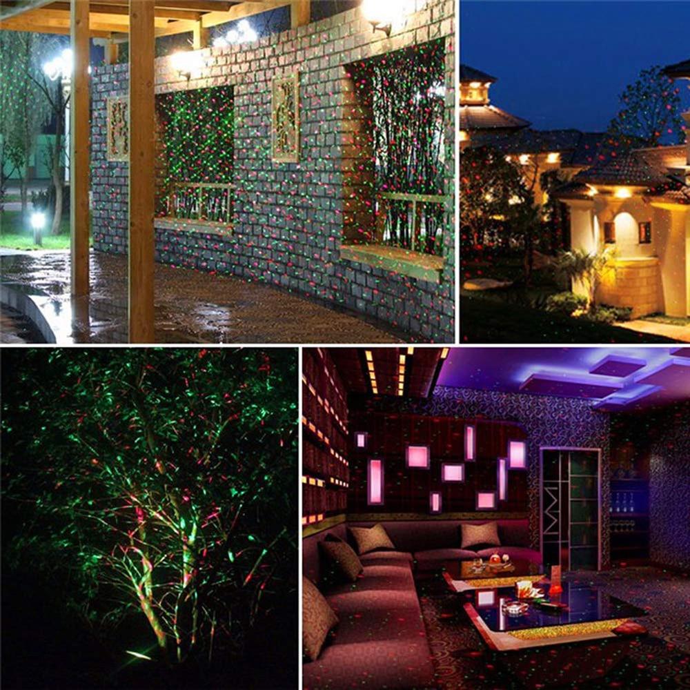 Decorative outdoor laser projector with red & green lights, creating festive Christmas holiday displays on homes.