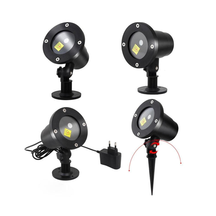 Easy-to-install outdoor Christmas laser light projector, bringing vibrant red & green holiday lights to your garden.