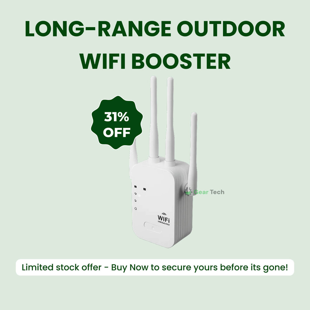 High-speed 1200Mbps outdoor WiFi extender, dual-band technology for reliable home network access.
