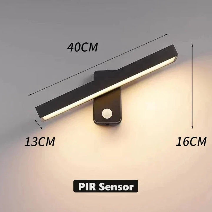 Weatherproof outdoor security light, motion activated, sleek design for porch.