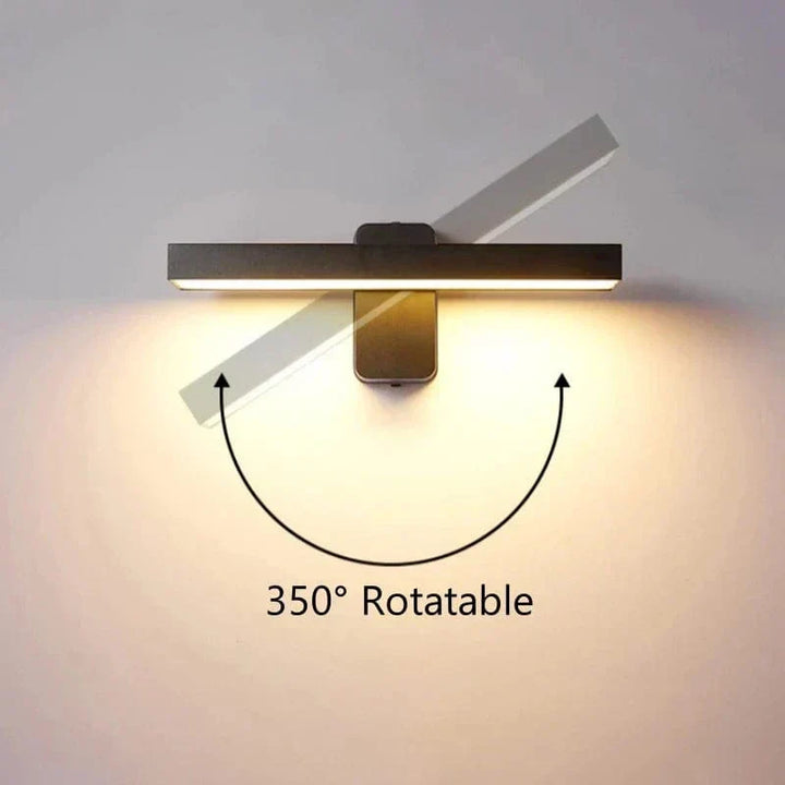 Outdoor LED wall light, motion sensing, adjustable, ideal for security & decor.