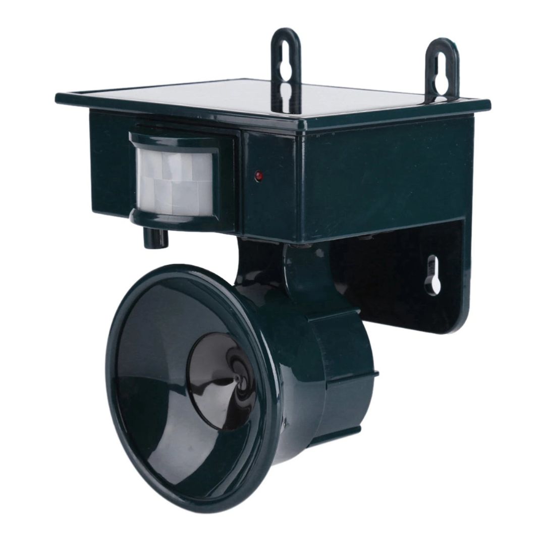 Outdoor solar motion sensor bird & animal repeller for garden pest control.
