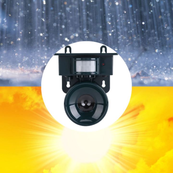 Garden defense: Solar bird & animal repeller with multiple frequency ultrasonic sound.