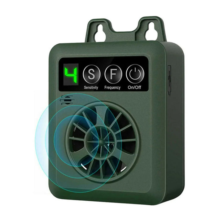 Outdoor ultrasonic dog bark control device for training, weather resistant, ensures a quiet home.