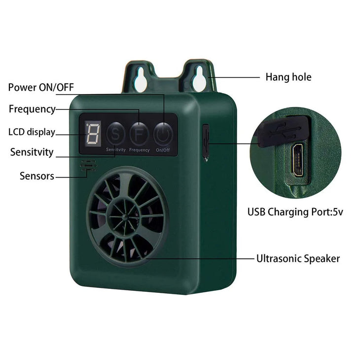 Essential pet supplies: Outdoor ultrasonic dog bark control device, weather resistant for training.