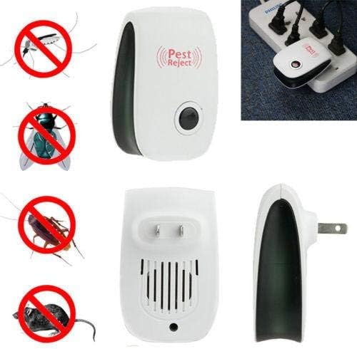 Compact outdoor rodent deterrent device, uses ultrasonic waves for pest control.