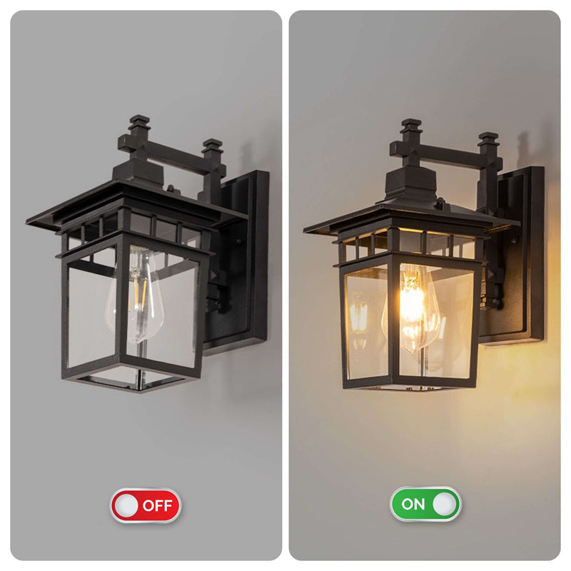 Illuminate your patio with this waterproof aluminum lantern wall light, perfect for outdoor spaces.