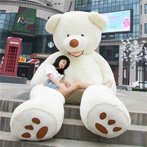 Fluffy giant teddy bear plush toy, a soft oversized stuffed animal and customizable unisex gift.