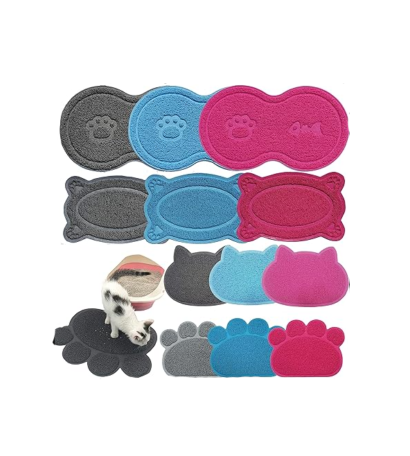 Paw-shaped cat litter mat, perfect for trapping scattered litter & keeping floors clean.