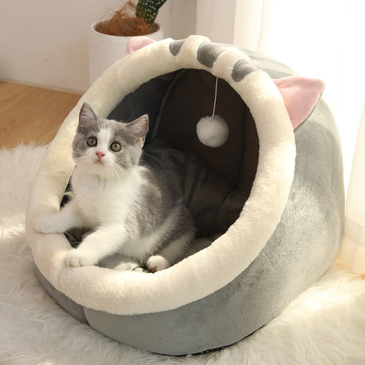PawCave cozy cat bed and hideaway providing a secure, enclosed space for stress relief.