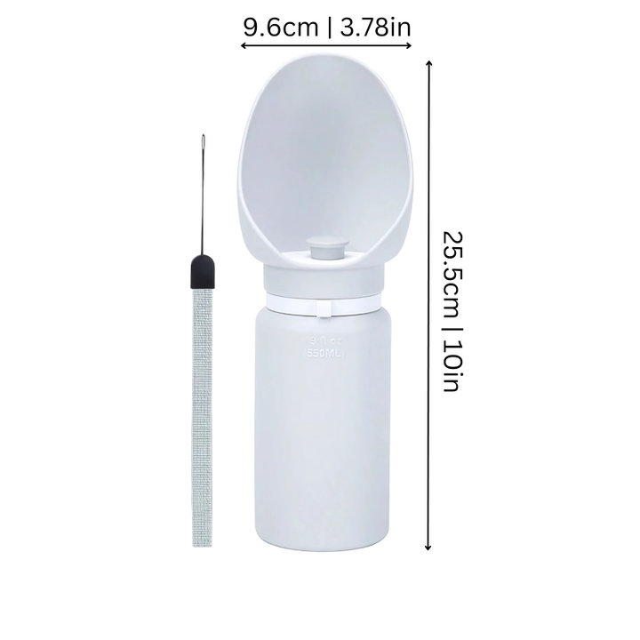 Leak proof Pawdrate pet water bottle with integrated collapsible bowl, perfect for outdoor adventures.