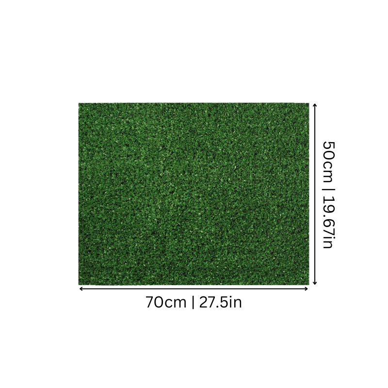 Realistic cat grass mat provides a pet-friendly outdoor potty solution.