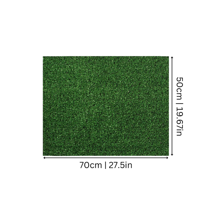 Realistic cat grass mat provides a pet-friendly outdoor potty solution.