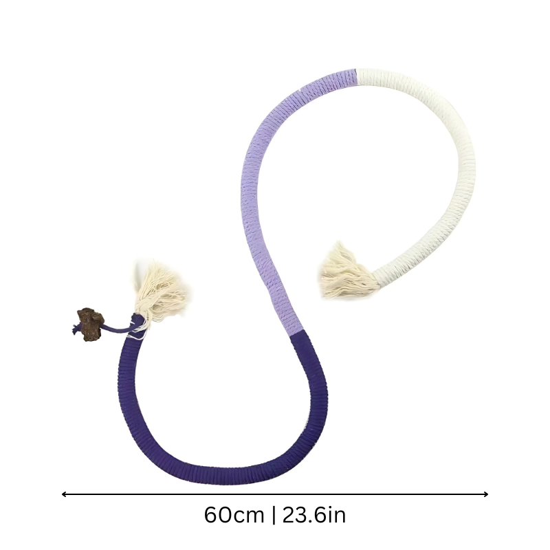 Durable cotton rope chew toy for kittens, promotes healthy teeth