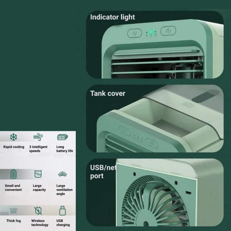 Desk-friendly portable air conditioner, quiet & effective for personal office cooling all summer.