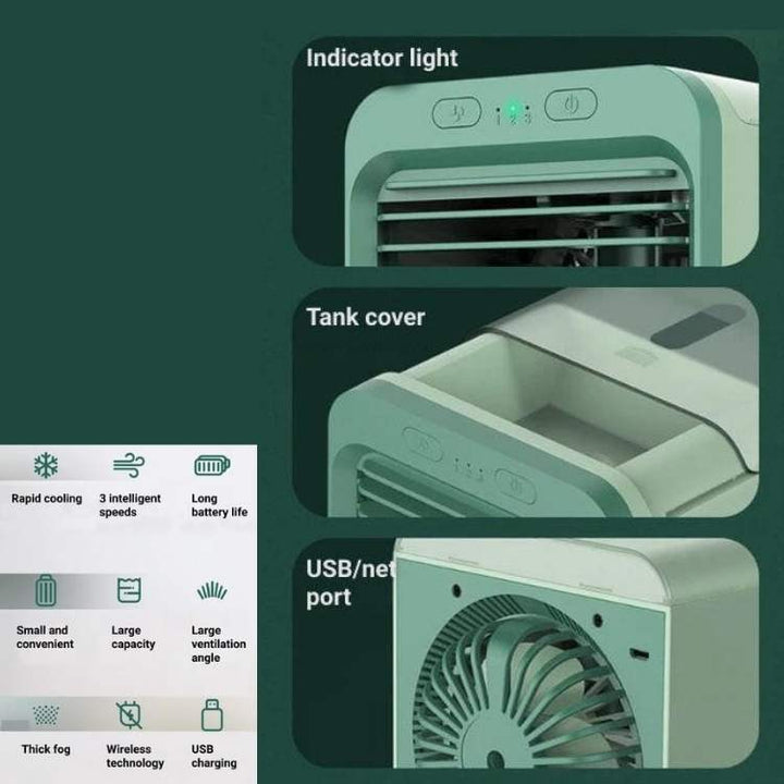 Desk-friendly portable air conditioner, quiet & effective for personal office cooling all summer.
