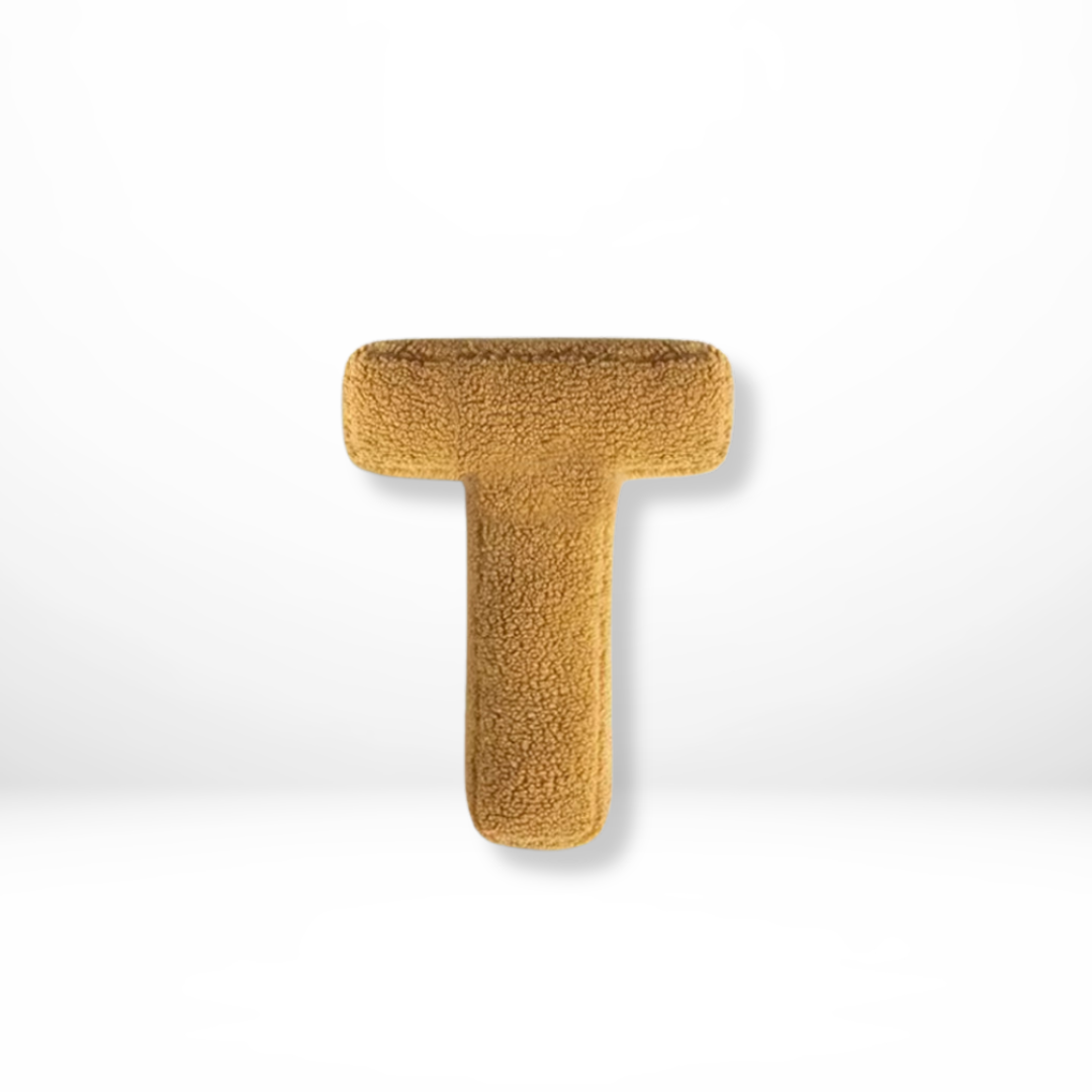 Soft velvet initial throw cushion, comfortable and personalized for home decor.