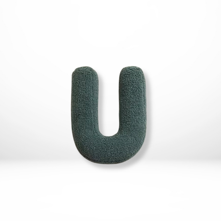 Velvet letter personalized cushion, a stylish decorative accent for your home.