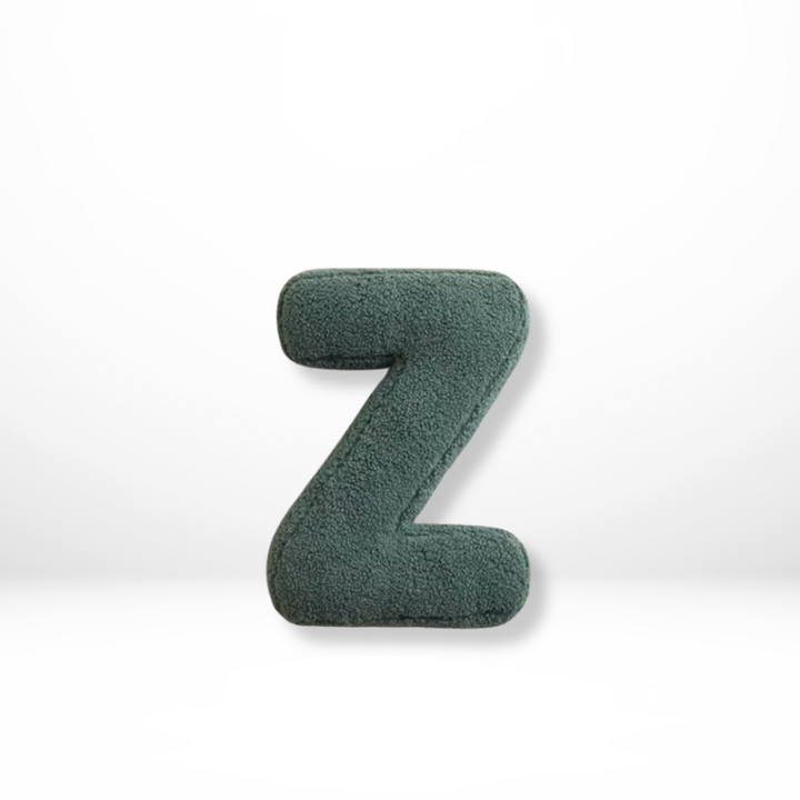 Stylish personalized alphabet velvet cushion, ideal for modern home decor accents.