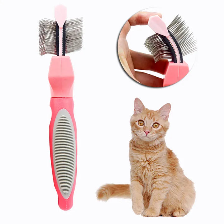 Pet detangling shampoo comb for cats & dogs. Essential grooming tool for removing fur tangles during baths.