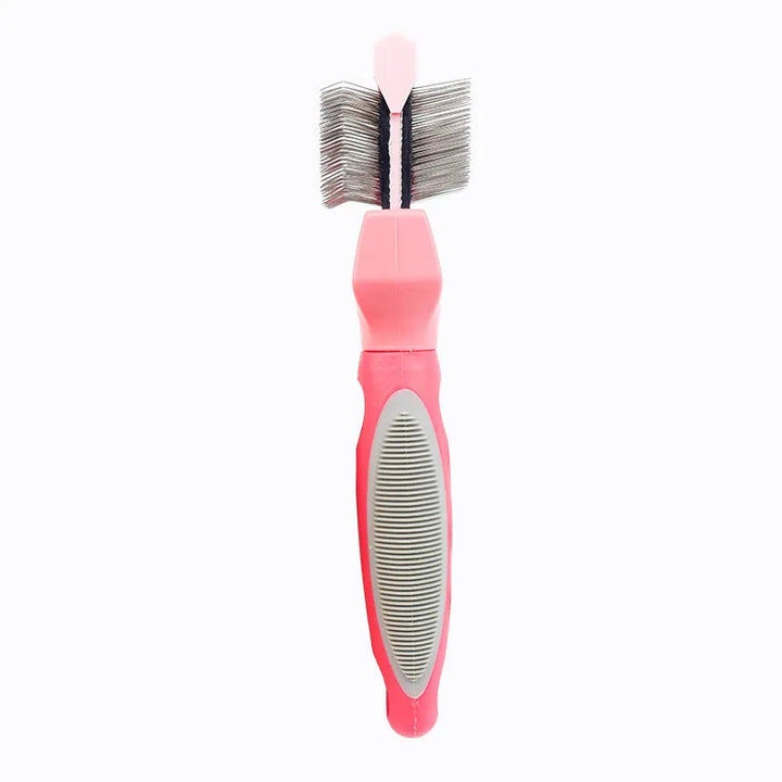 Durable pet detangling comb and shampoo brush for cats & dogs. Ideal grooming tool for knot-free fur care.