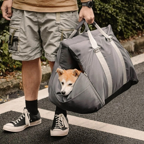 Safe car seat bed for small dogs, ensuring comfortable & waterproof travel. Essential pet supplies.