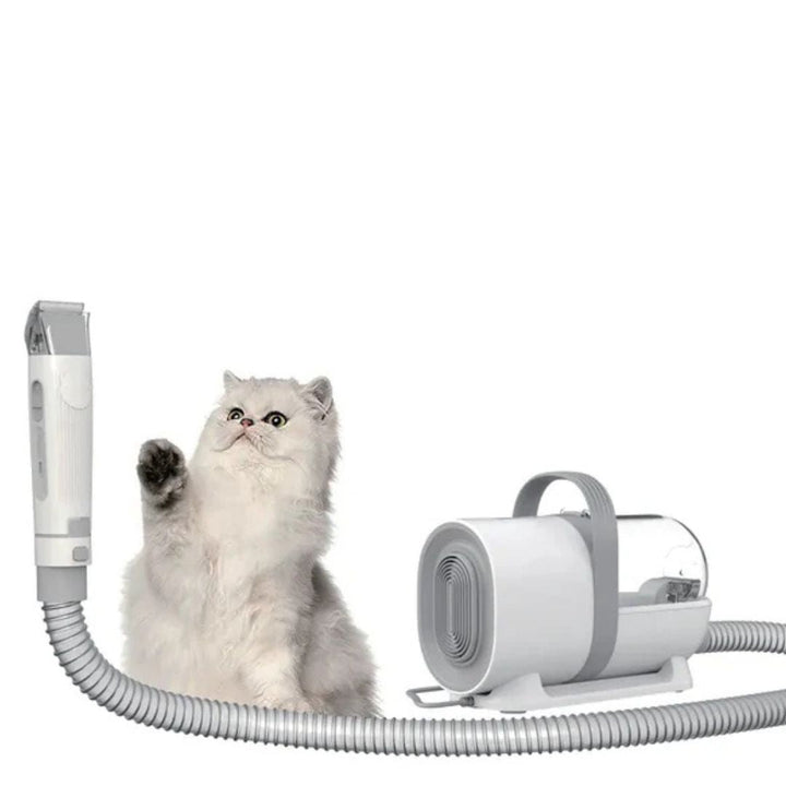 Pet hair clipper with integrated vacuum for dogs & cats. Enjoy mess-free, quiet pet grooming & trimming.