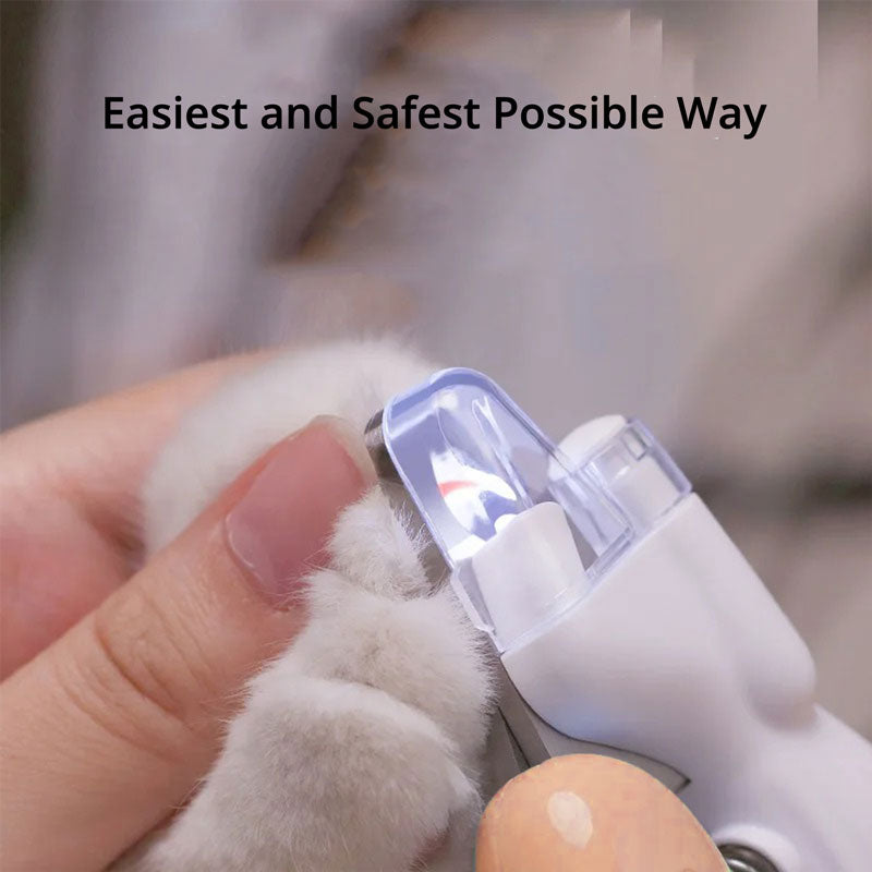 Innovative LED pet nail clipper illuminates the quick for safe, stress-free trimming of pet nails.
