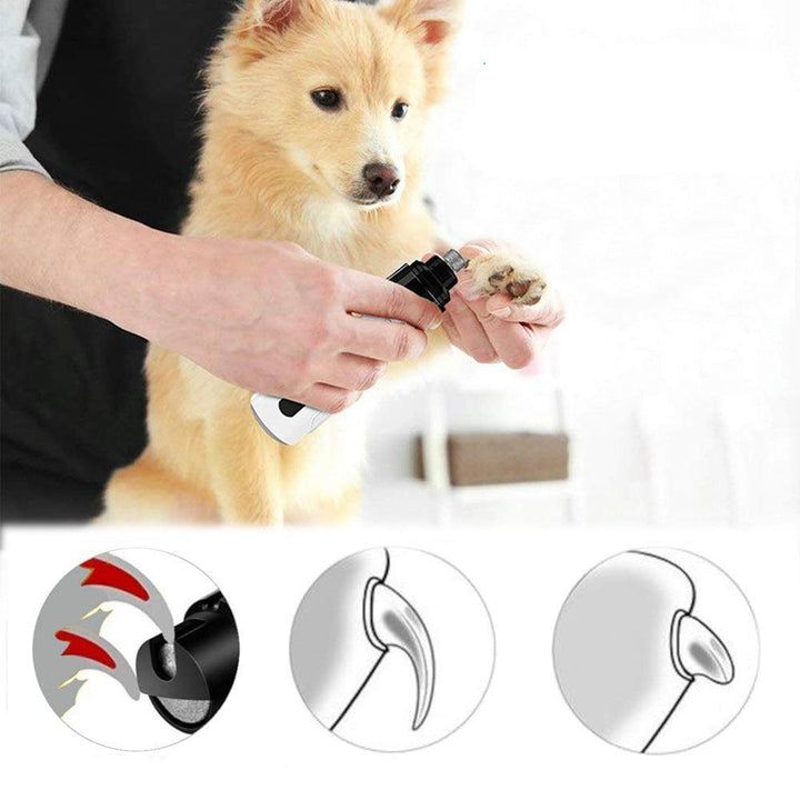 Quiet pet nail grinder with bright LED light for precise, safe paw trimming for dogs & cats. Essential pet care tool.
