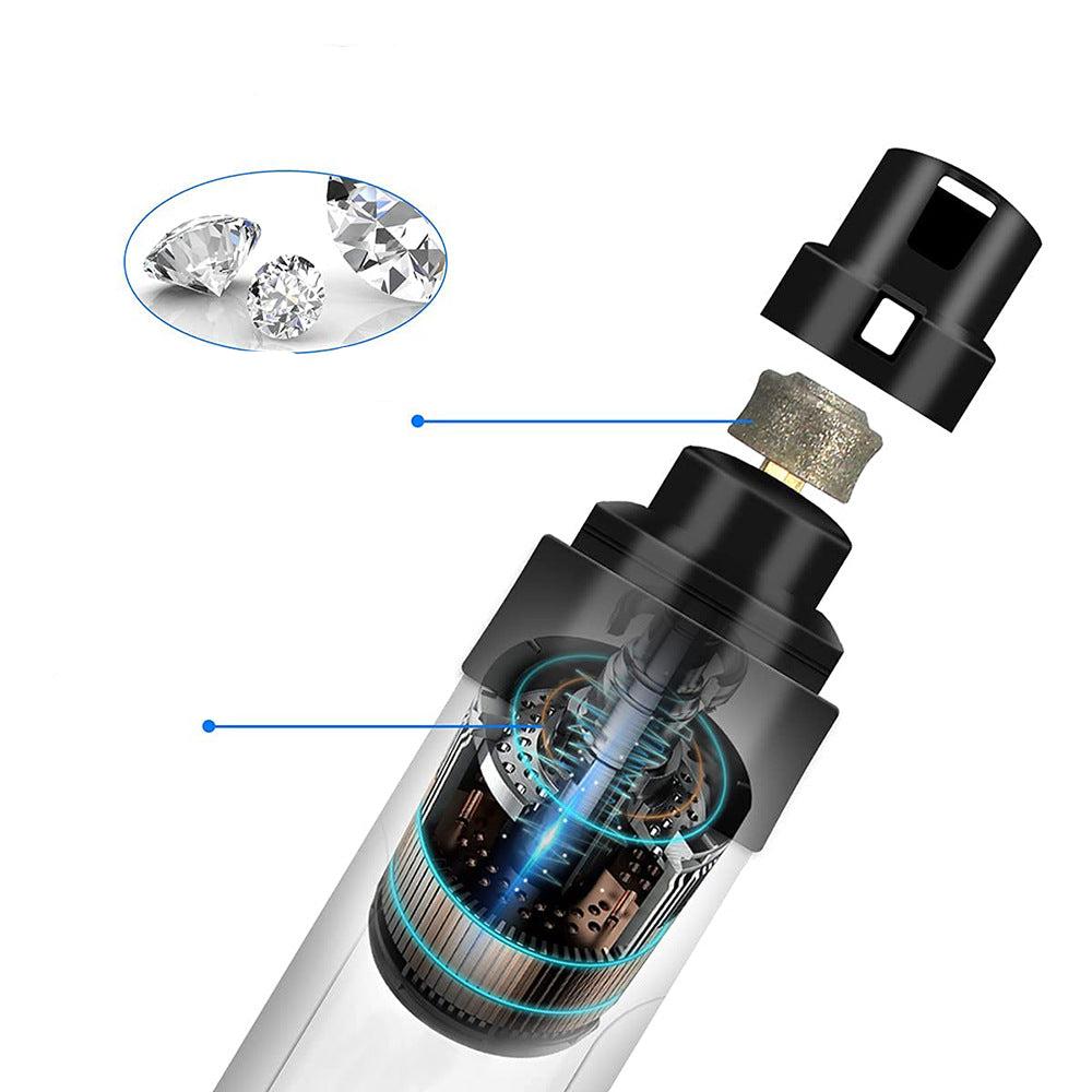 Close-up of a modern pet nail trimmer with a soft LED glow, ready for precise and quiet grooming of dog & cat claws.