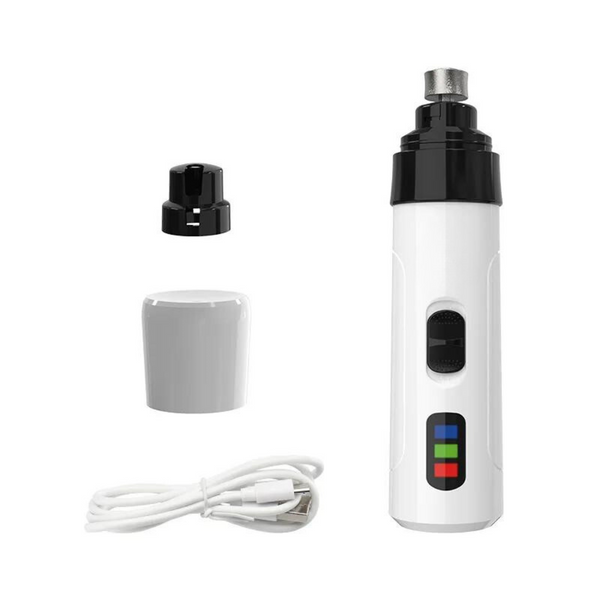 Premium pet nail care tool: quiet motor, LED light, and ergonomic design for effective dog & cat paw health maintenance.