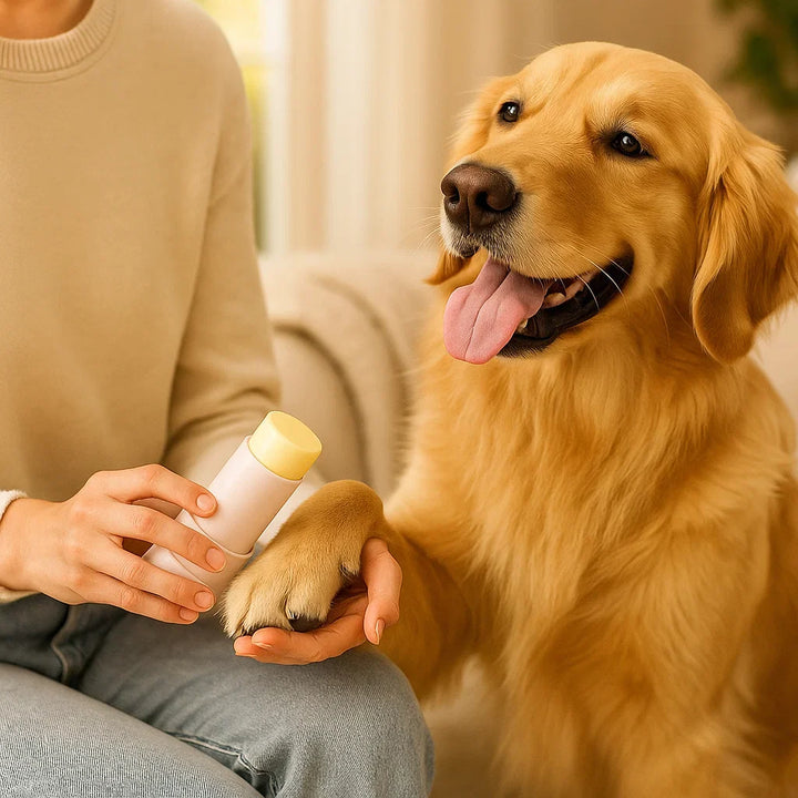 Pet's Paw & Nose Balm Stick, soothing & protecting dry paws/noses. Natural pet skin care for dogs & cats.