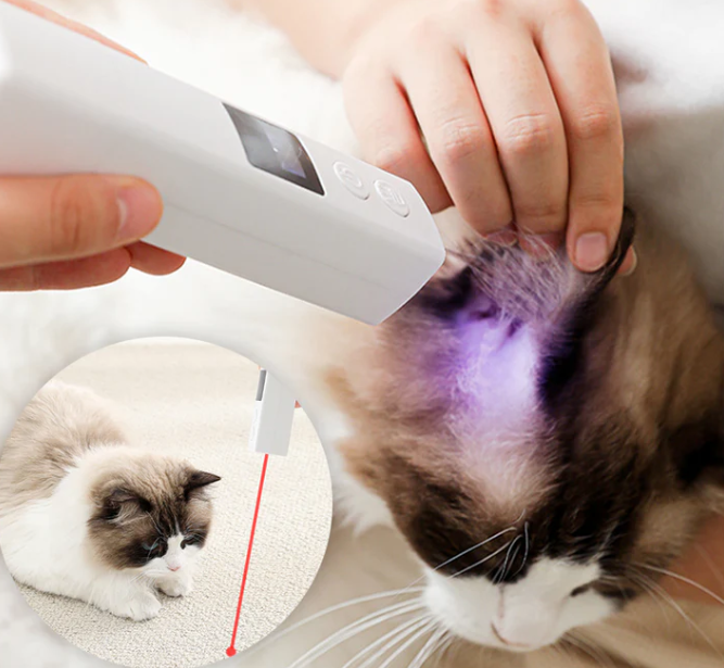 Pet's quiet digital claw grinder with LED display for dog & cat nail grooming.