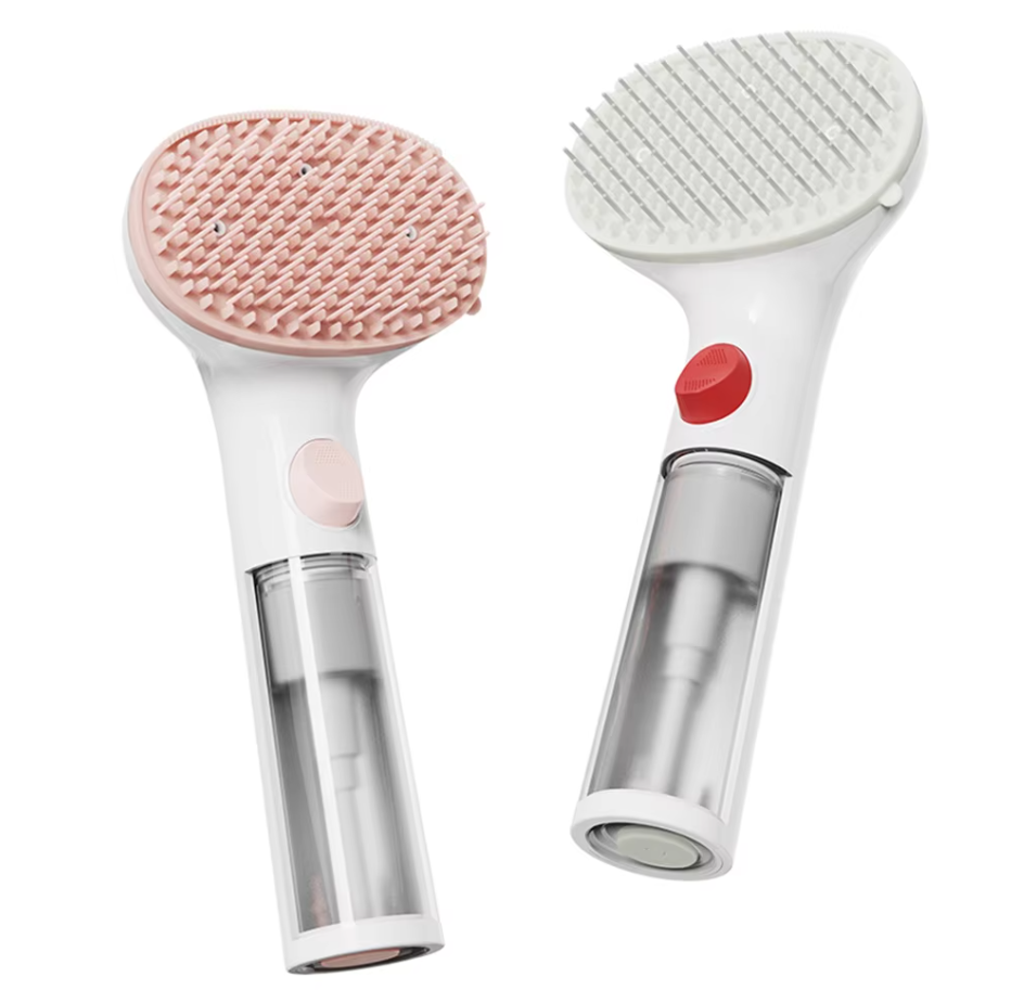 Versatile pet grooming brush with waterless dry foam. Essential pet supplies for quick cleaning.