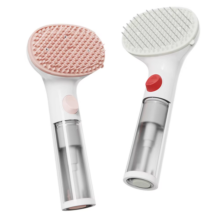 Versatile pet grooming brush with waterless dry foam. Essential pet supplies for quick cleaning.