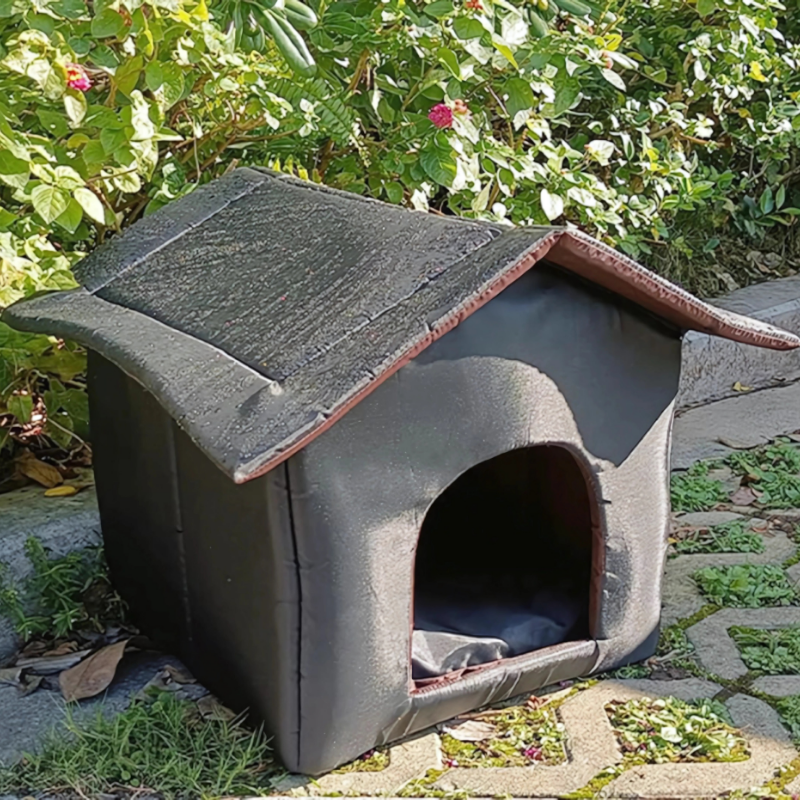 PetPort black all-season waterproof outdoor pet house for cats and small dogs