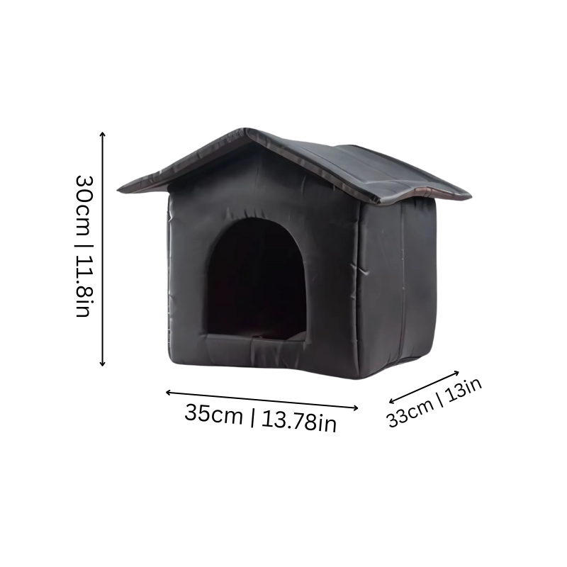 Durable outdoor pet shelter providing comfort for small dogs and cats